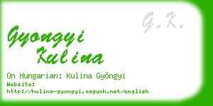 gyongyi kulina business card
